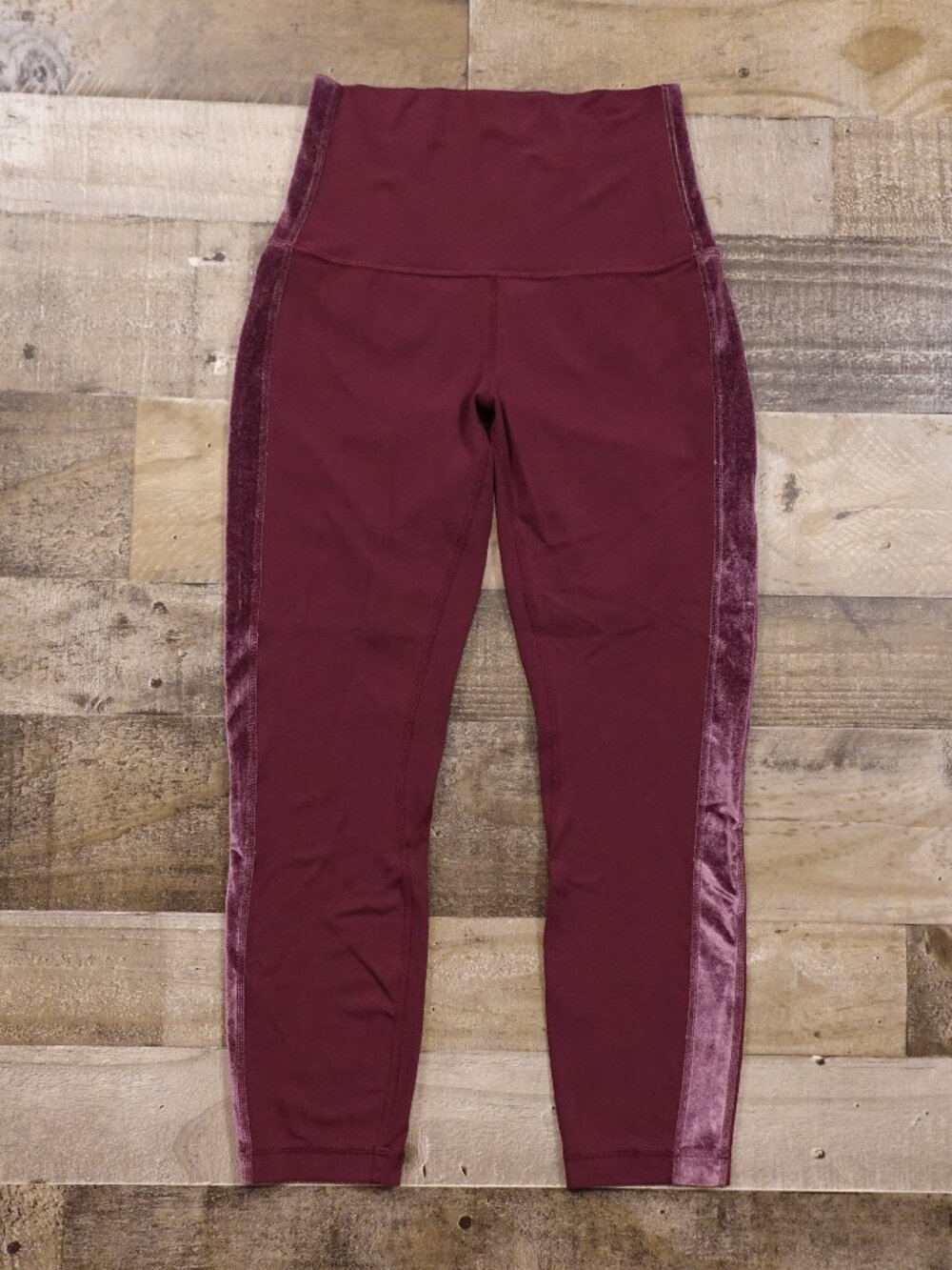 Lululemon Align Super High-Rise Crop Velvet Women’s 6 Garnet Burgundy Yoga‎